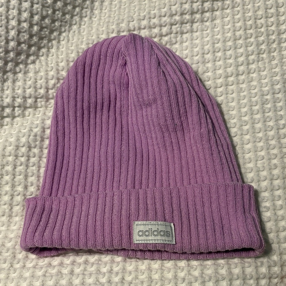Adidas Lavender Ribbed Beanie